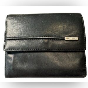 Vintage Amity Black Leather Women’s Wallet Coin Purse Combo 80s Trifold